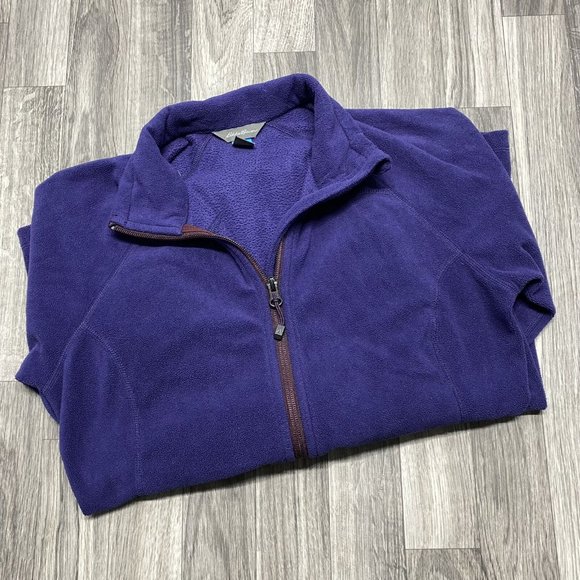 EDDIE BAUER Full Zip Up Collar Long Sleeve Fleece Jacket Women's Size Medium - Picture 3 of 12